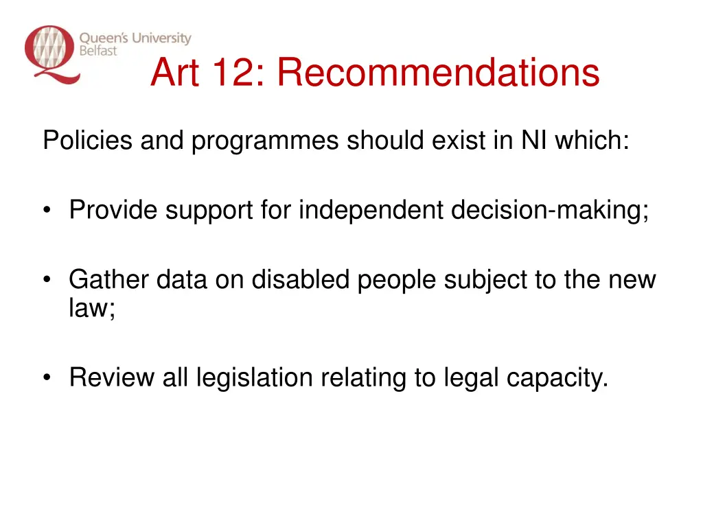 art 12 recommendations