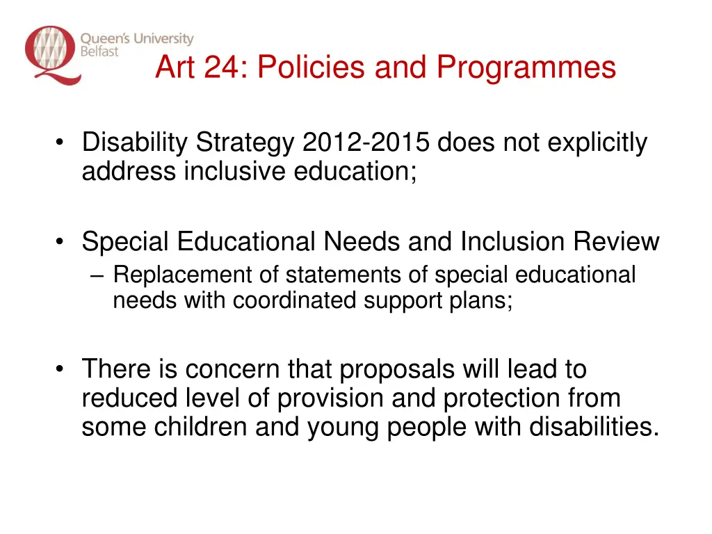 art 24 policies and programmes