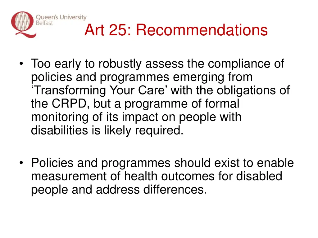 art 25 recommendations