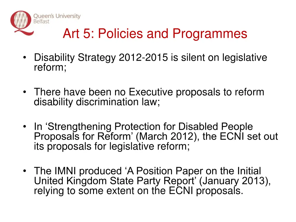 art 5 policies and programmes