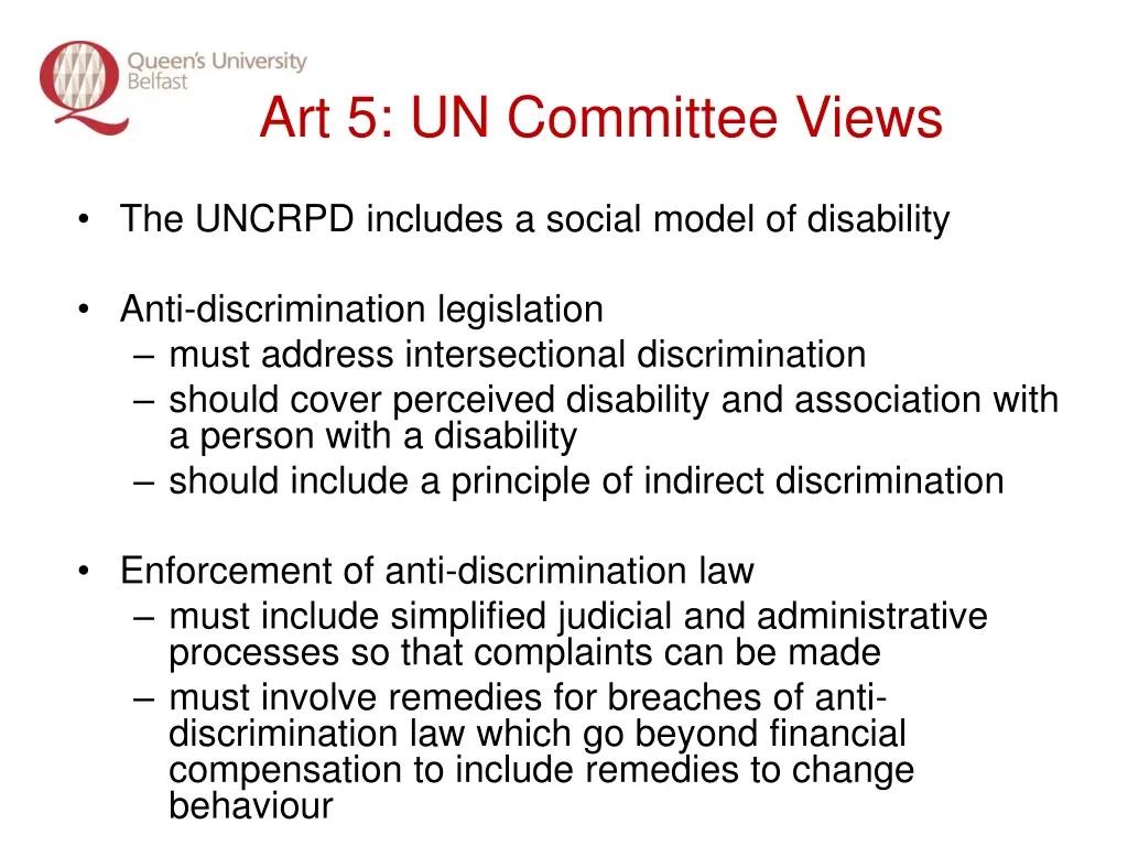 art 5 un committee views