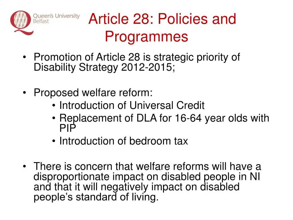 article 28 policies and programmes