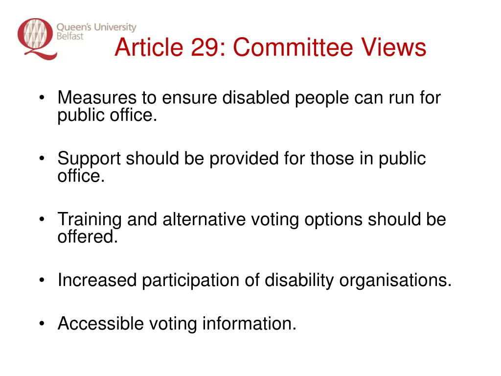 article 29 committee views