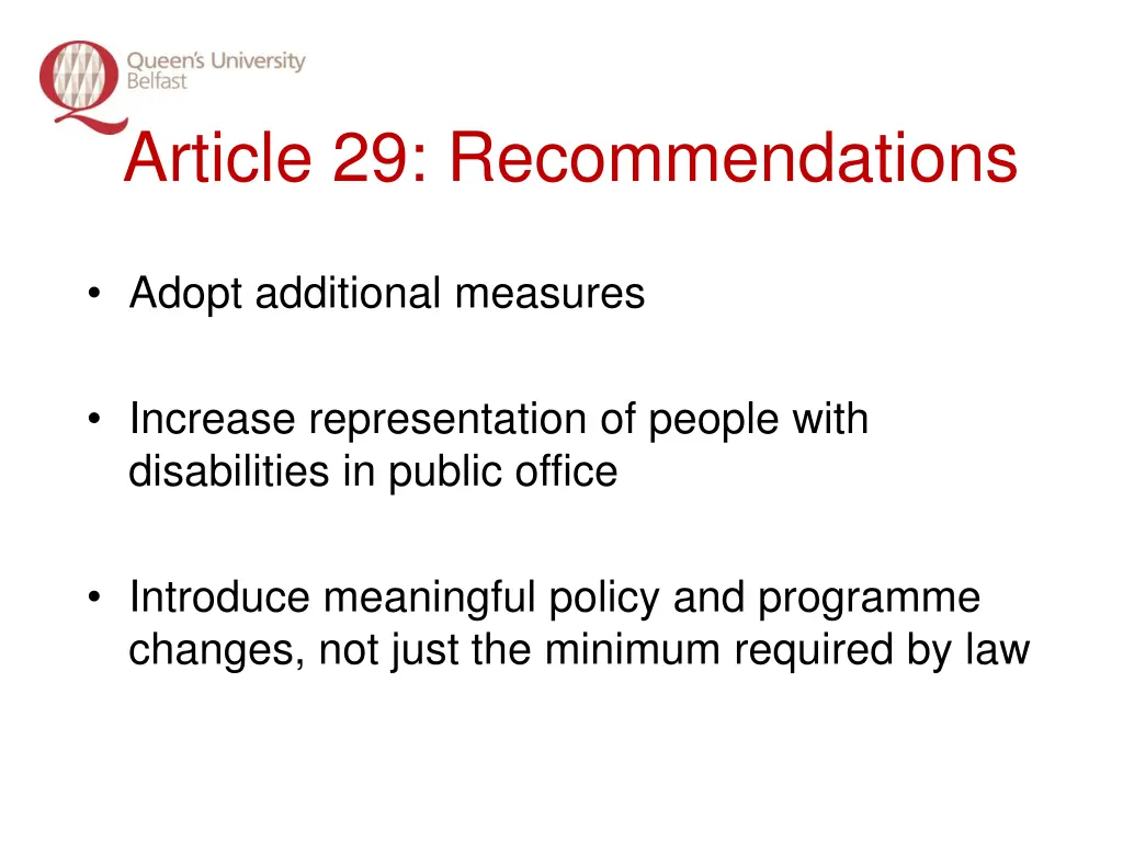 article 29 recommendations