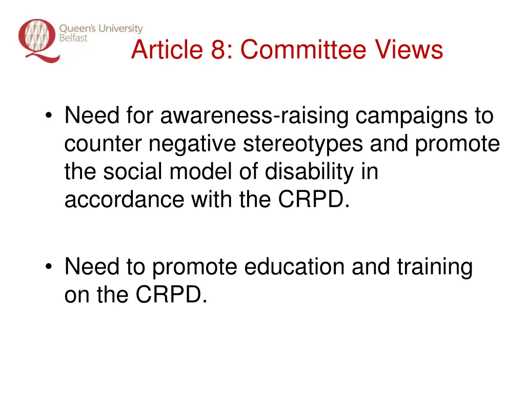 article 8 committee views