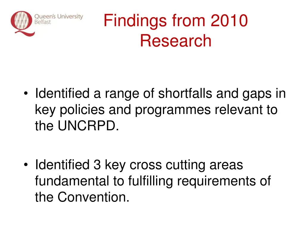 findings from 2010 research