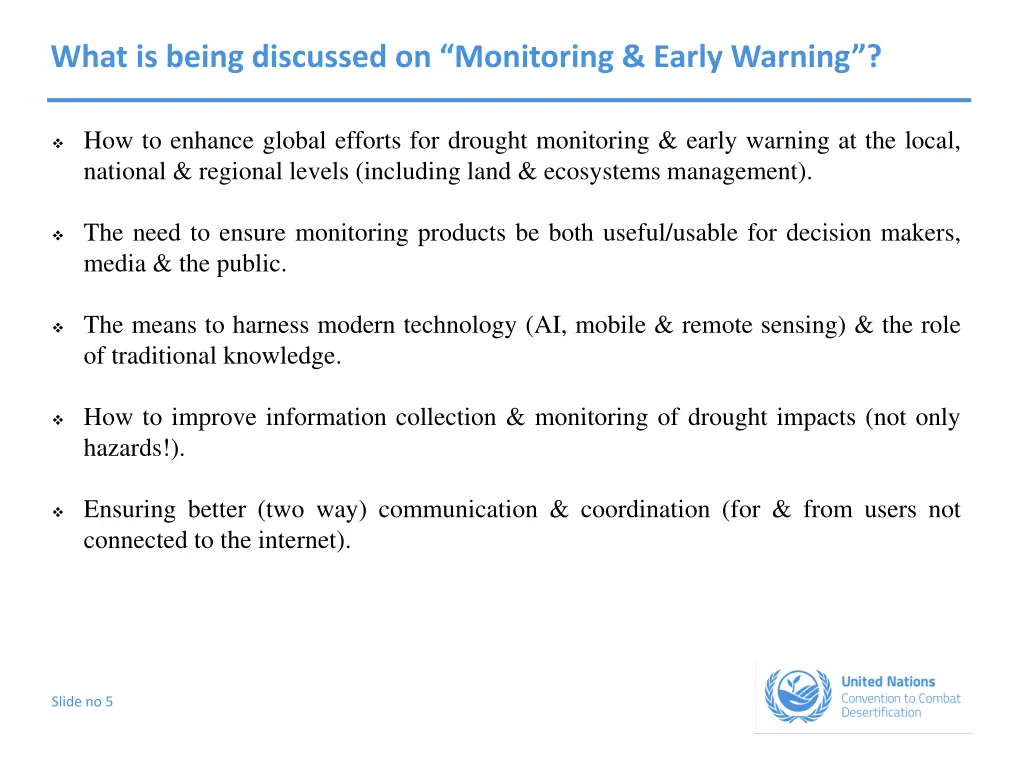 what is being discussed on monitoring early