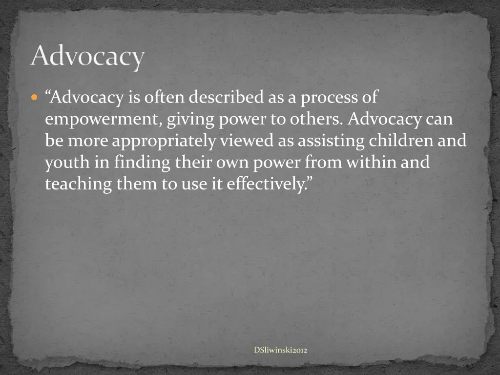 advocacy