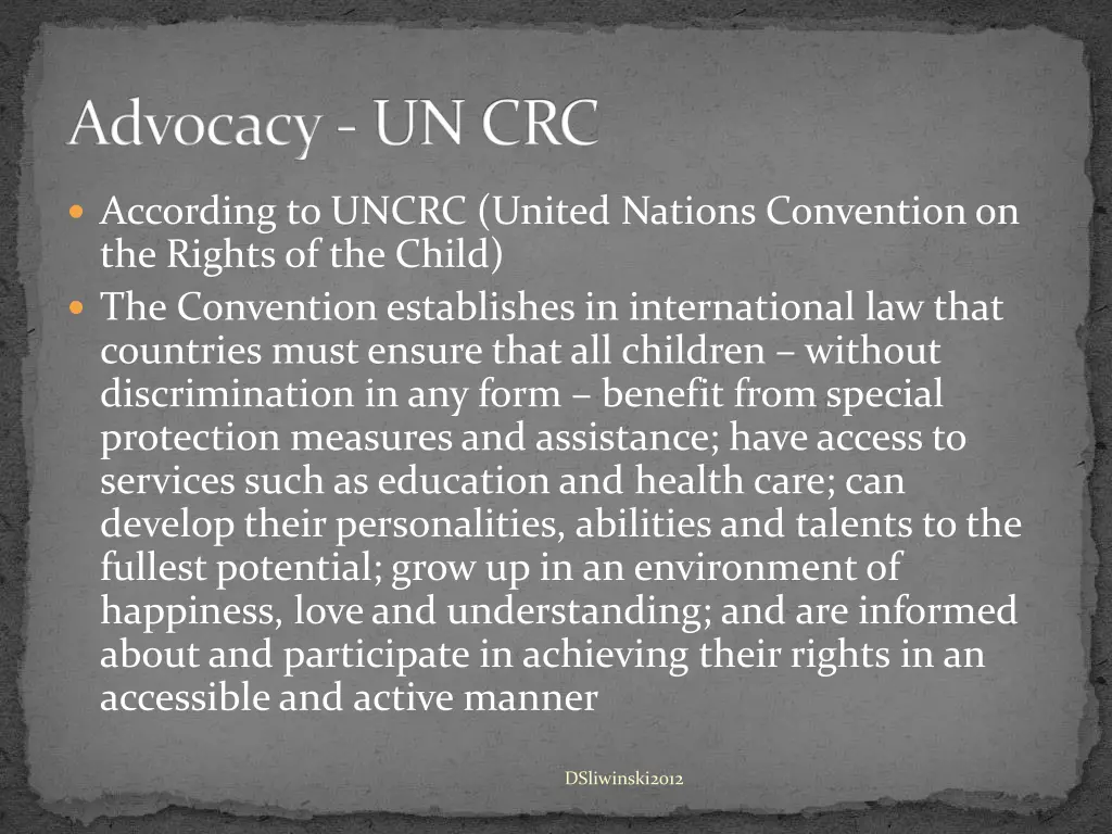 advocacy un crc