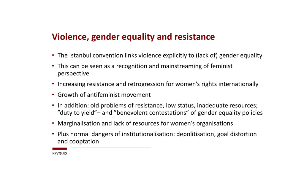 violence gender equality and resistance