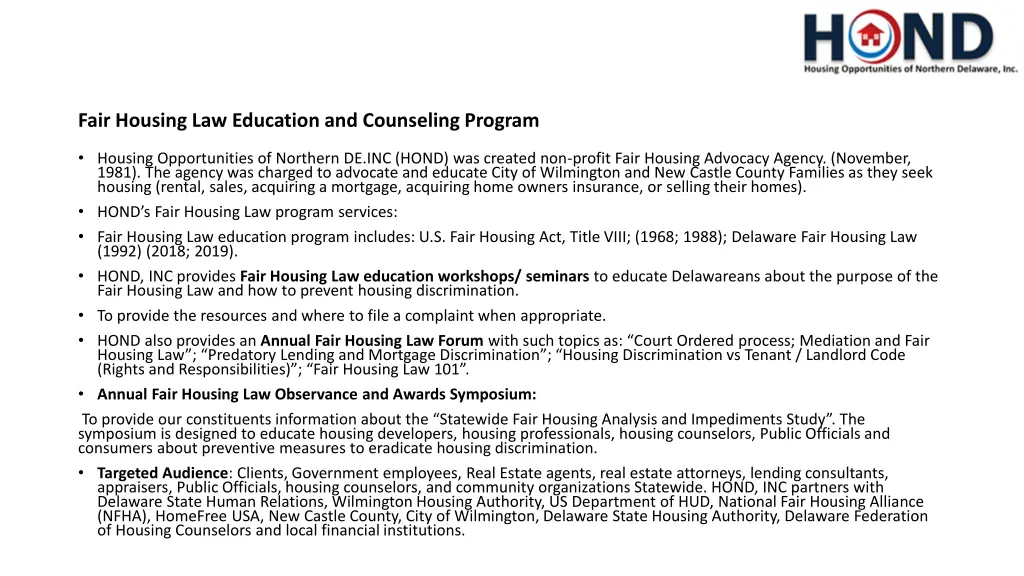 fair housing law education and counseling program 1