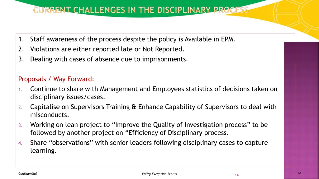 current challenges in the disciplinary process