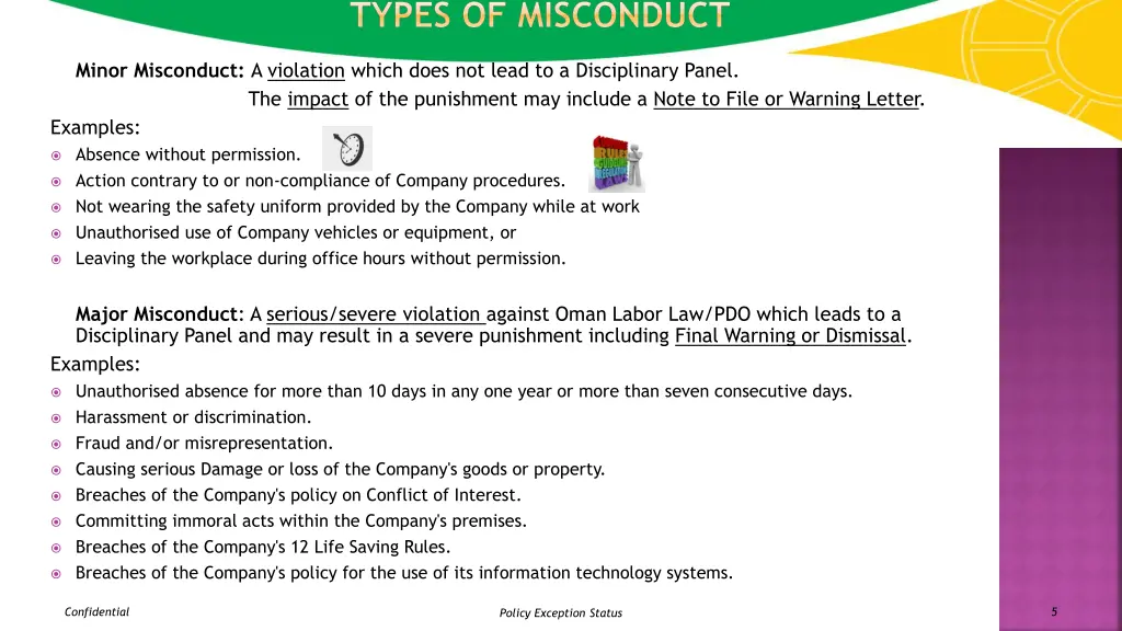 types of misconduct