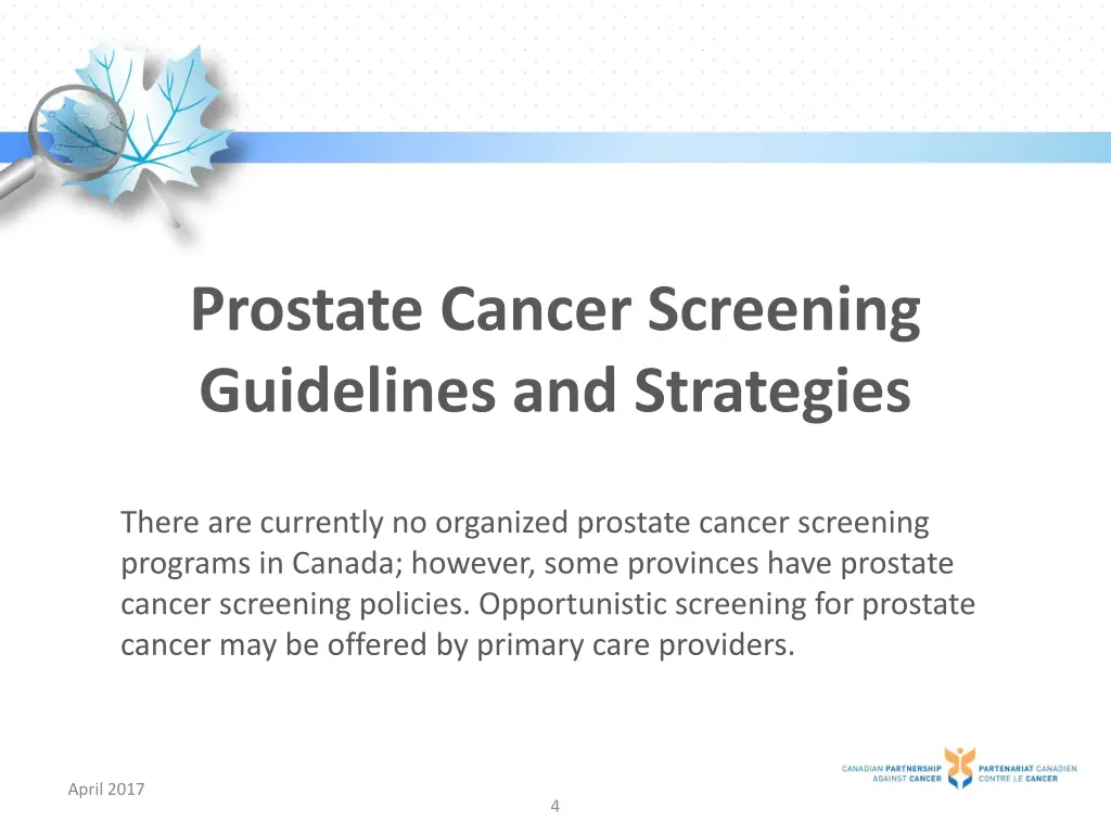 prostate cancer screening guidelines