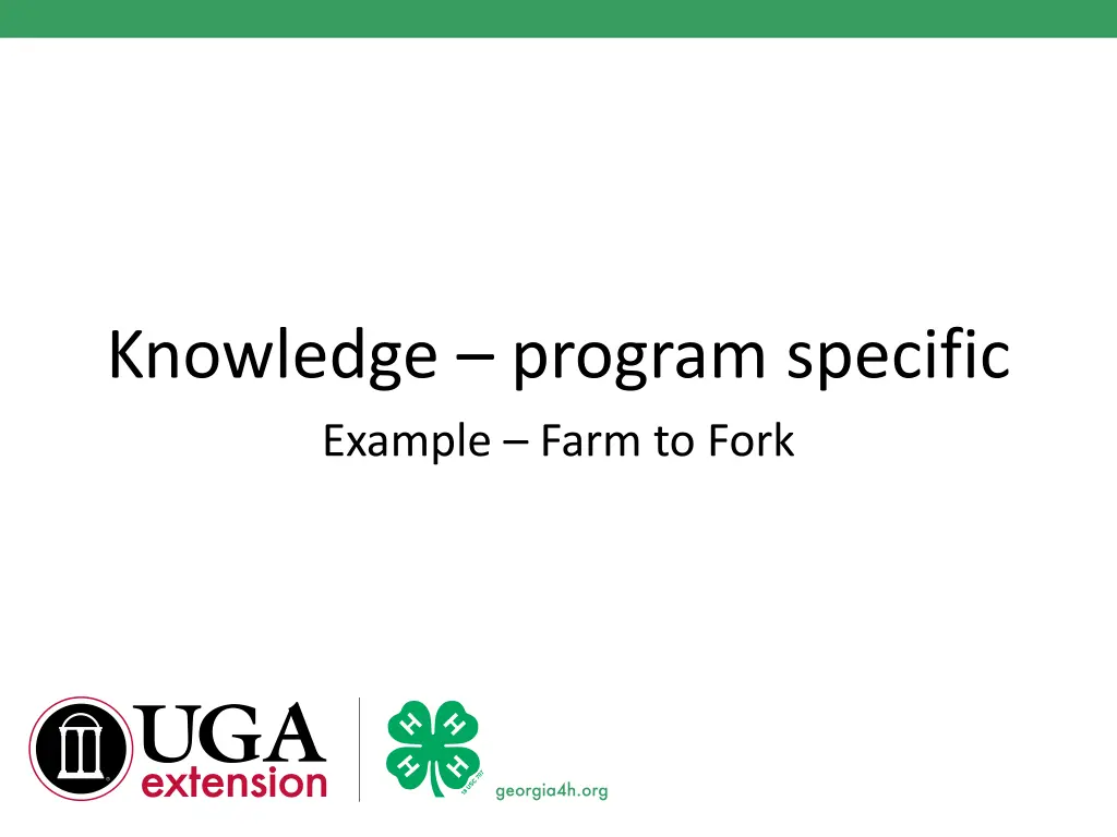 knowledge program specific example farm to fork