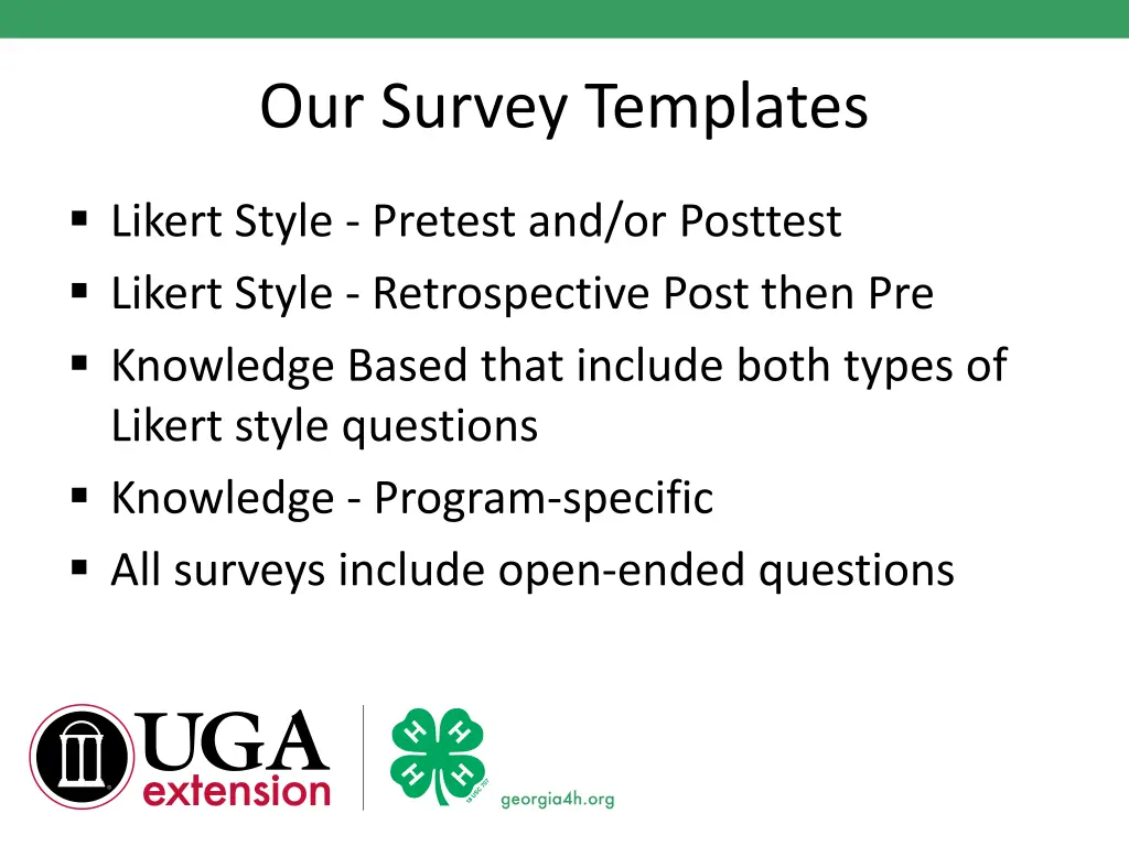 our survey templates