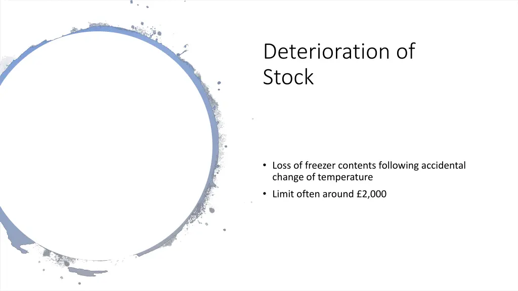 deterioration of stock