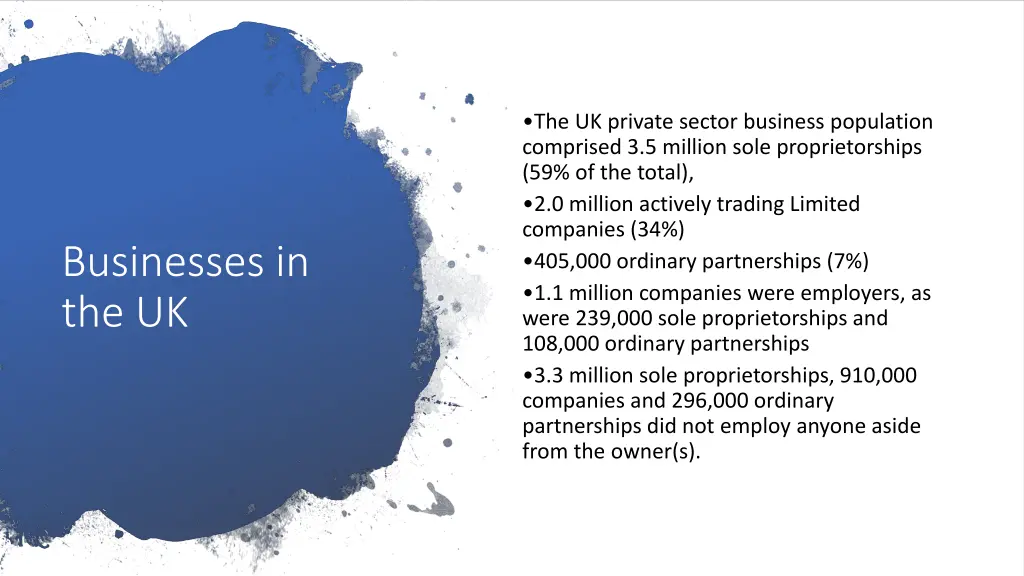 the uk private sector business population