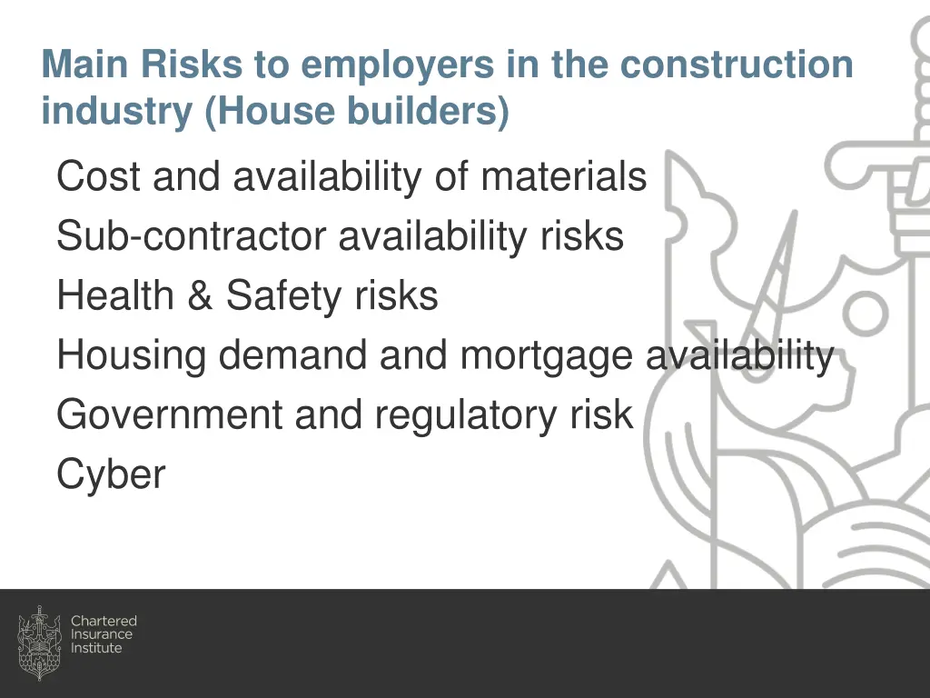 main risks to employers in the construction