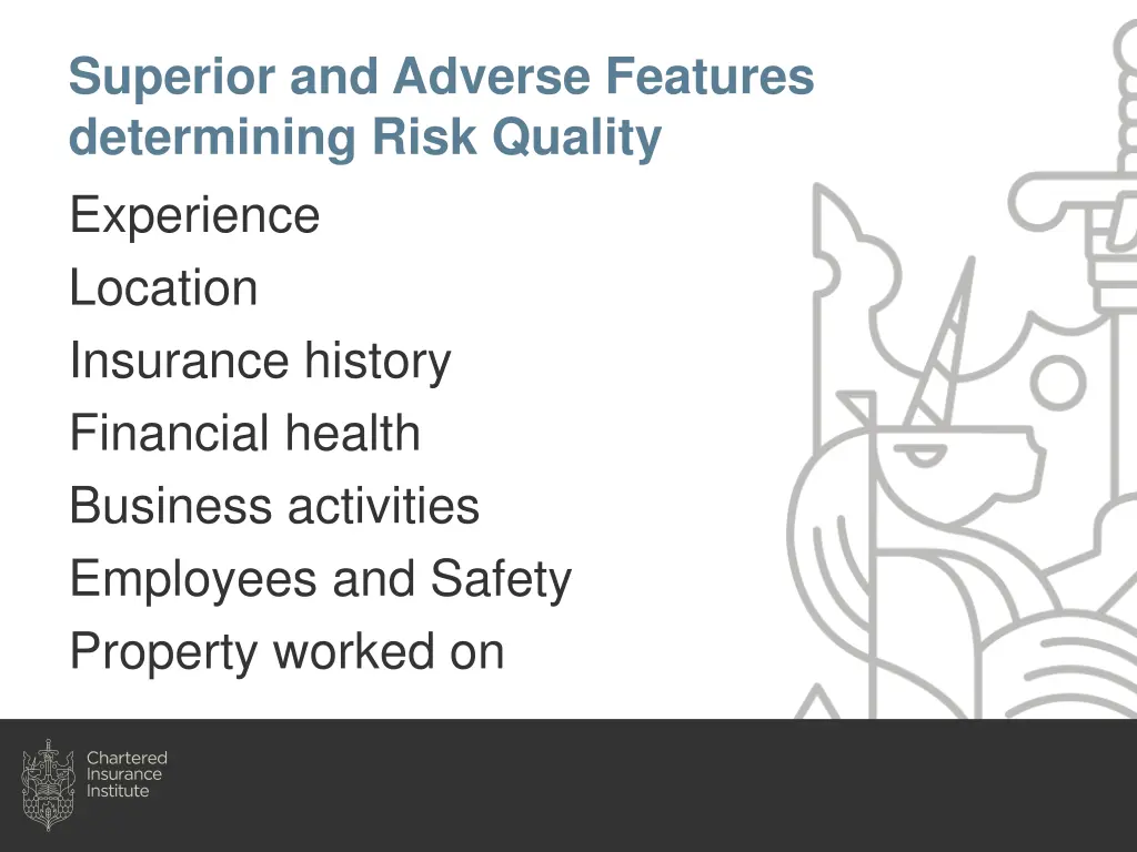 superior and adverse features determining risk