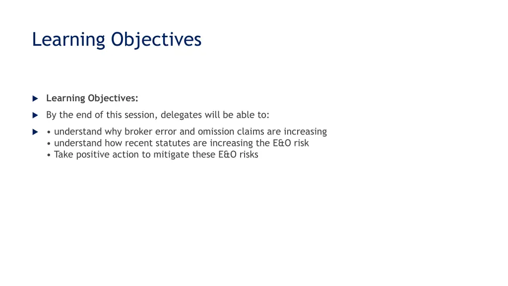 learning objectives