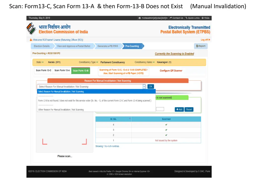 scan form13 c scan form 13 a then form 13 b does