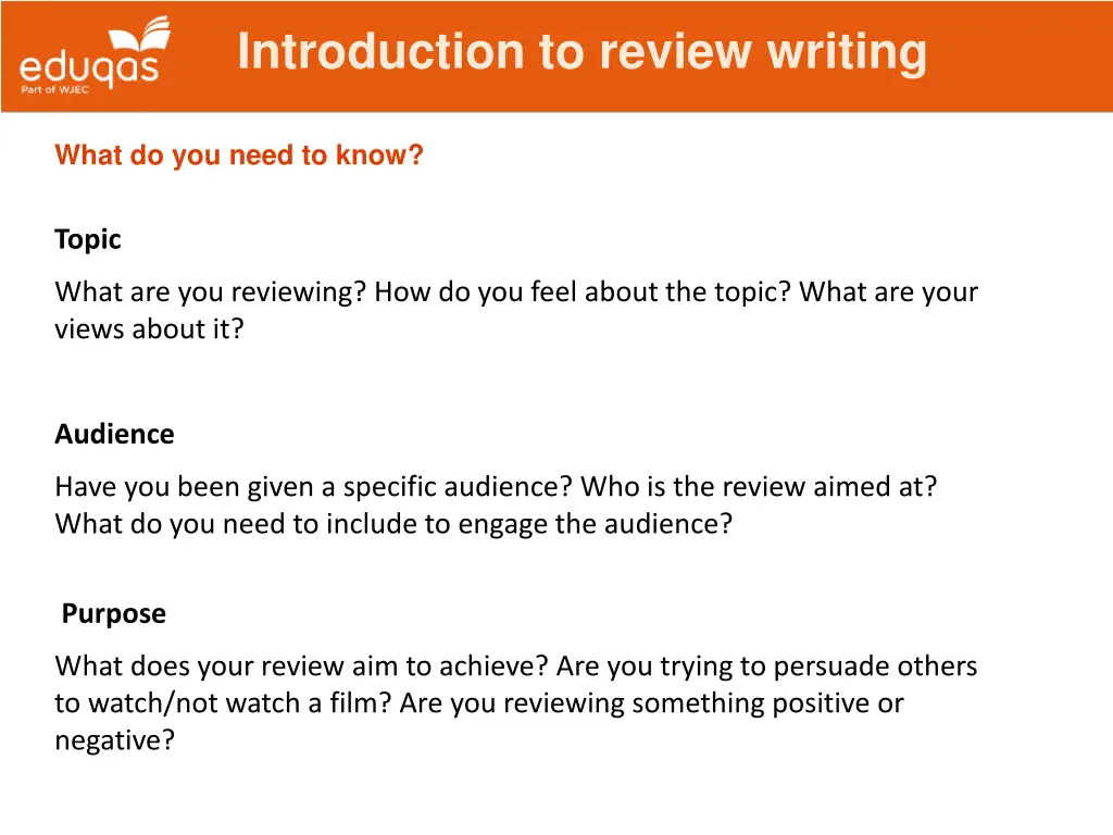 introduction to review writing