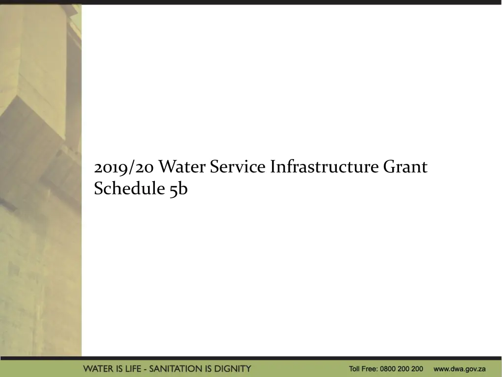 2019 20 water service infrastructure grant