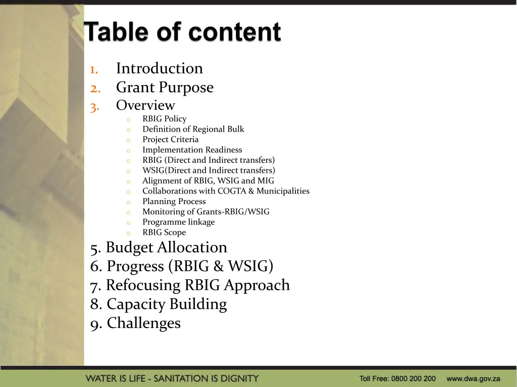 introduction grant purpose overview o rbig policy