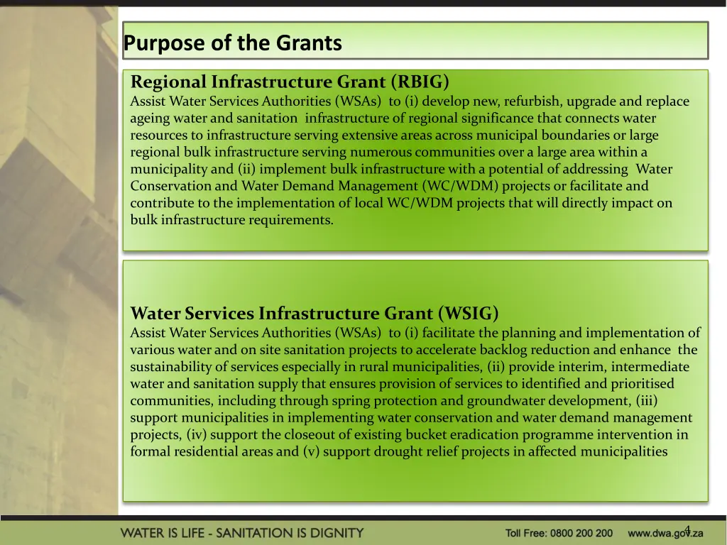 purpose of the grants