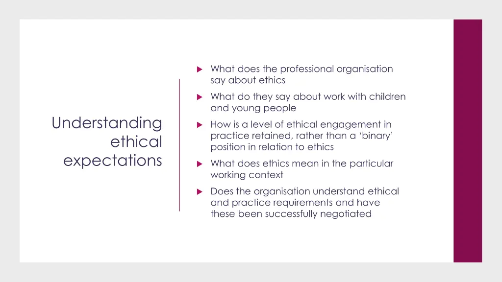 what does the professional organisation say about