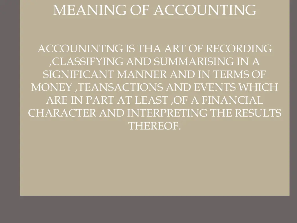 meaning of accounting