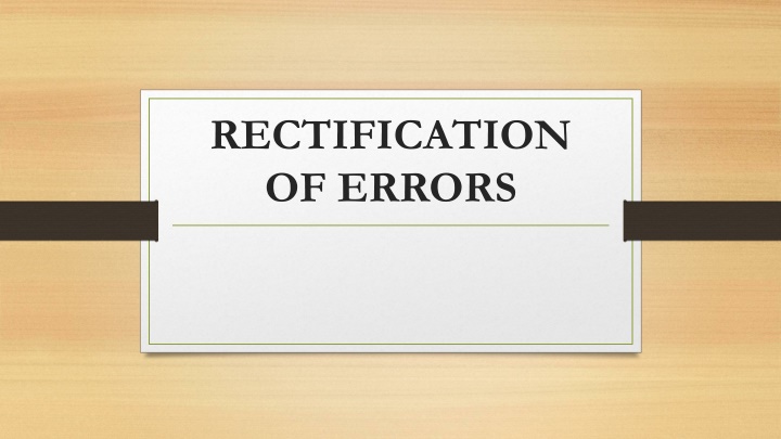 rectification of errors