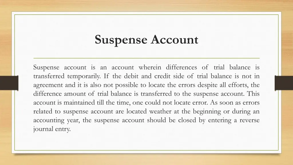 suspense account