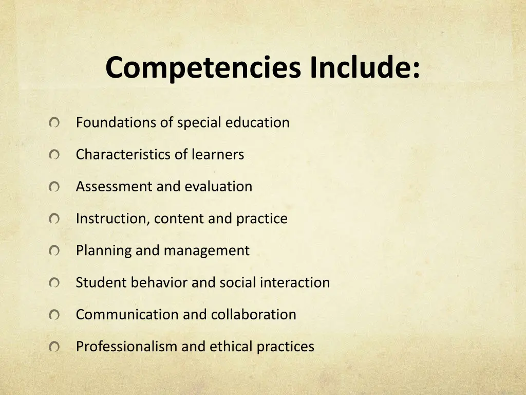 competencies include