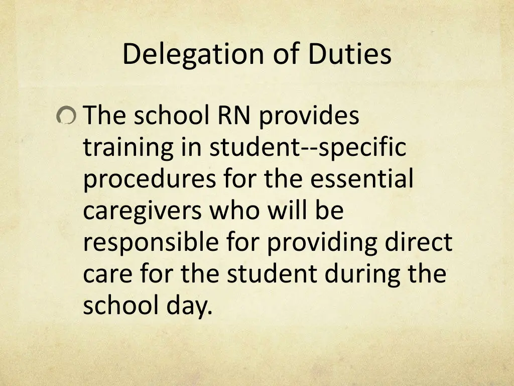 delegation of duties