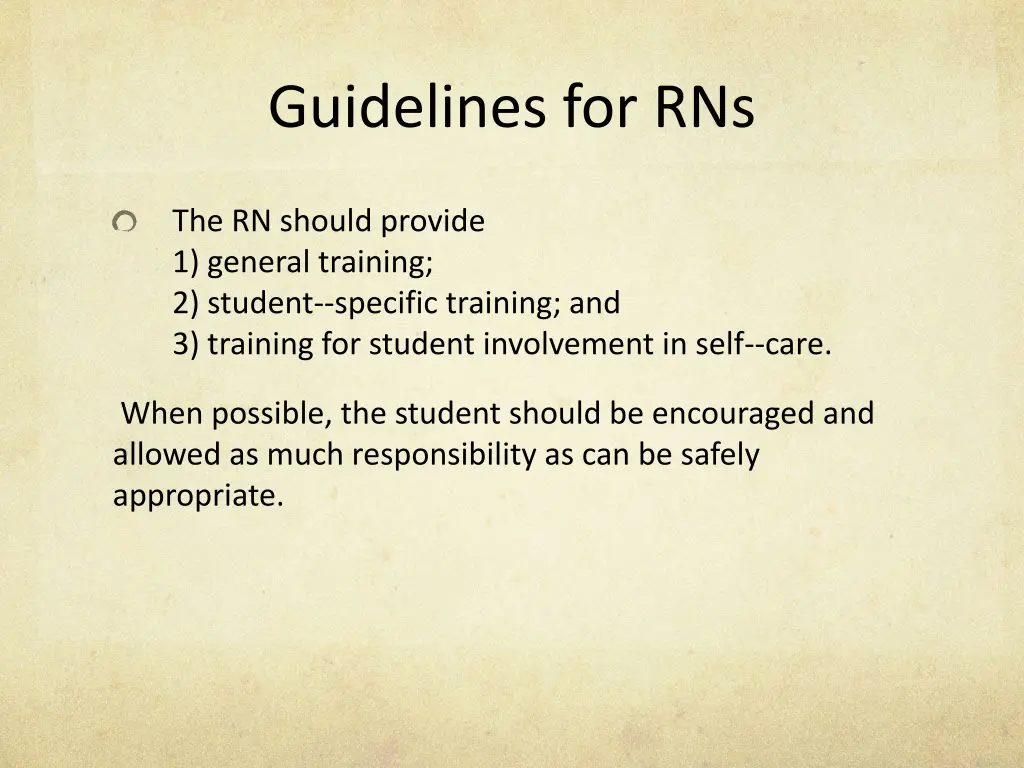 guidelines for rns