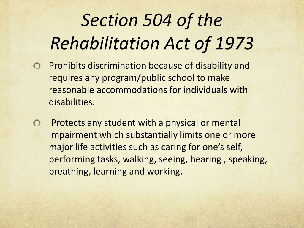 section 504 of the rehabilitation act of 1973 1