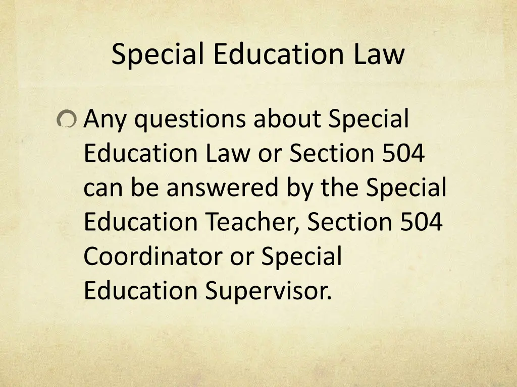 special education law