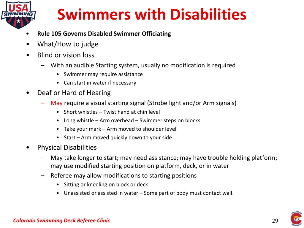 swimmers with disabilities