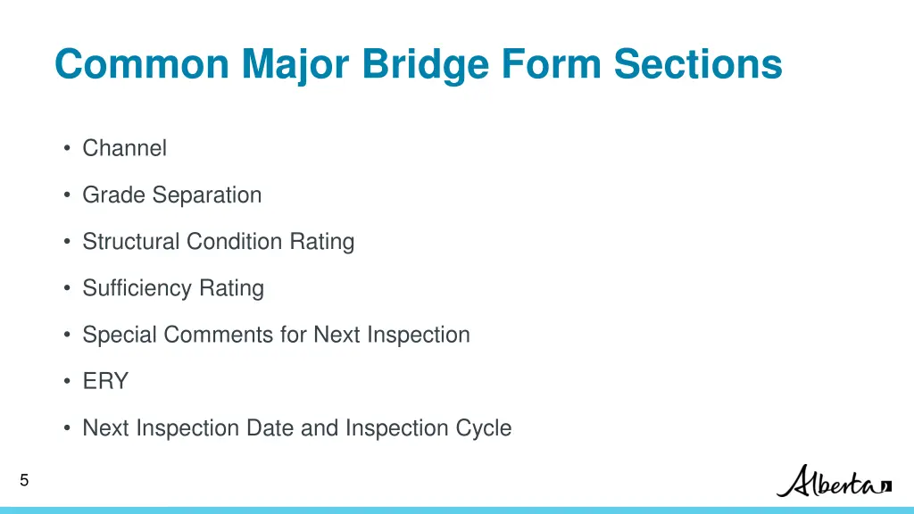 common major bridge form sections 1