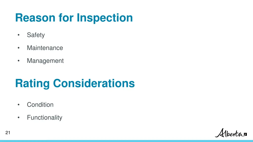 reason for inspection