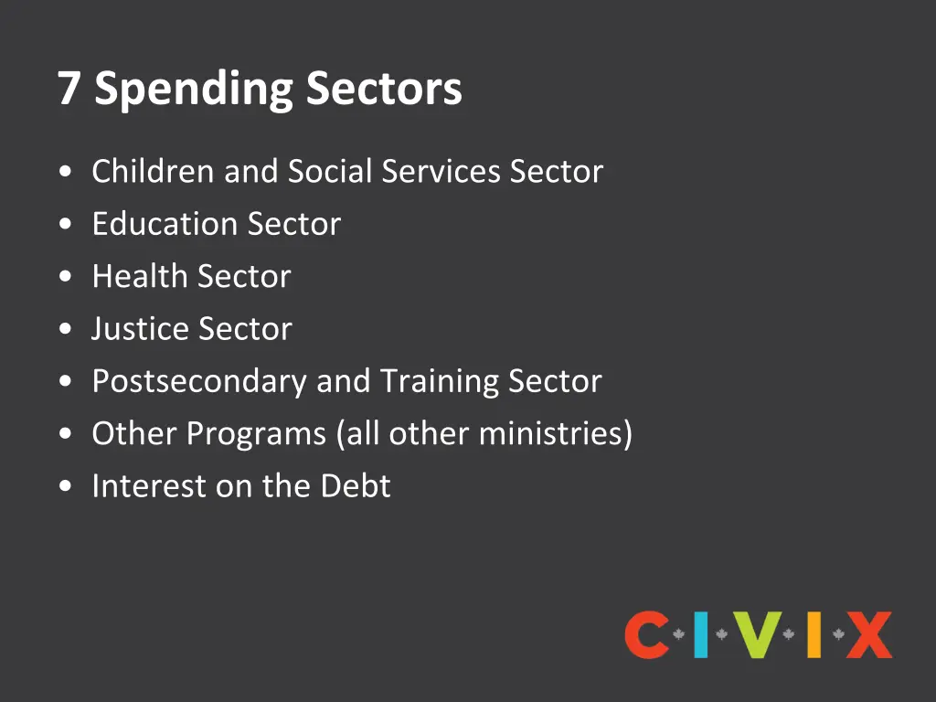 7 spending sectors