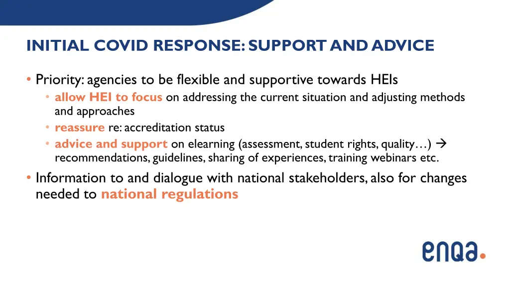 initial covid response support and advice