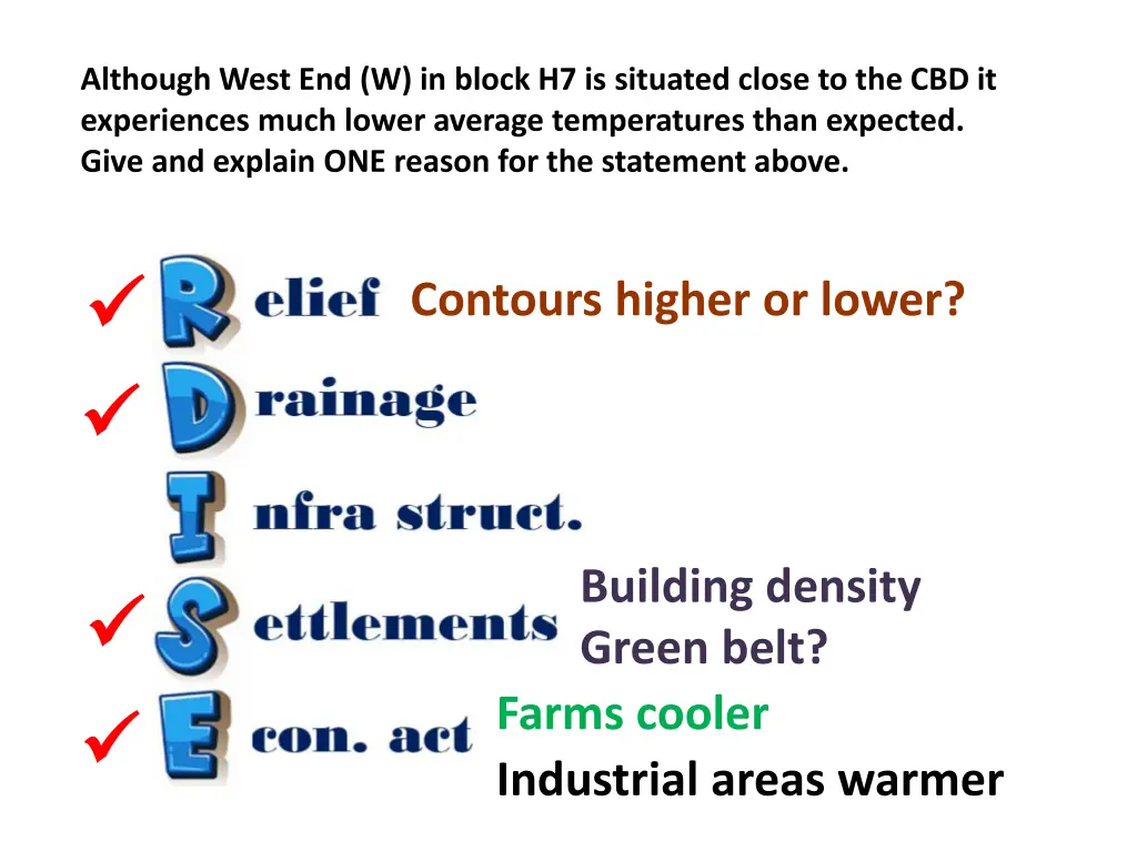 although west end w in block h7 is situated close