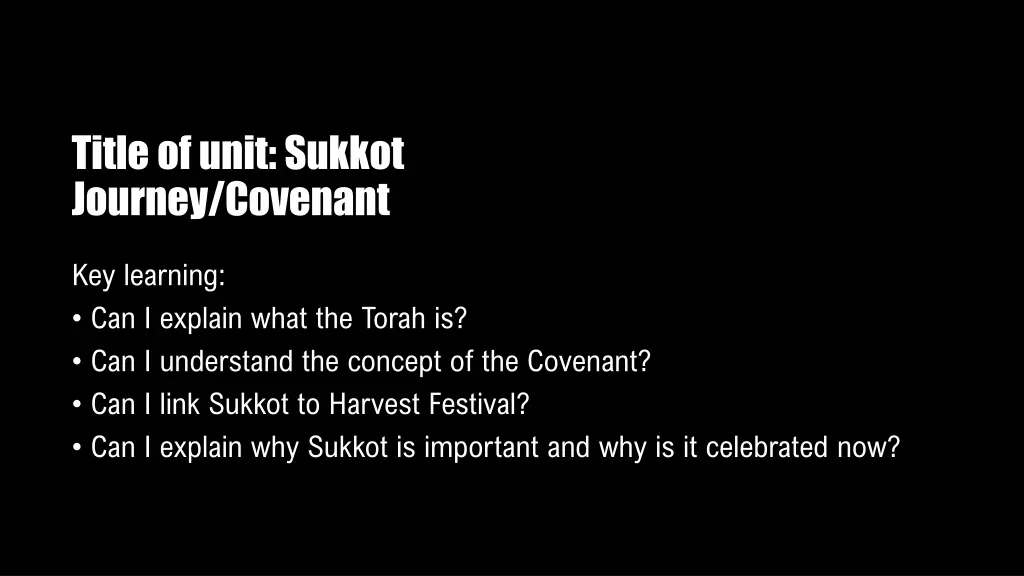 title of unit sukkot journey covenant