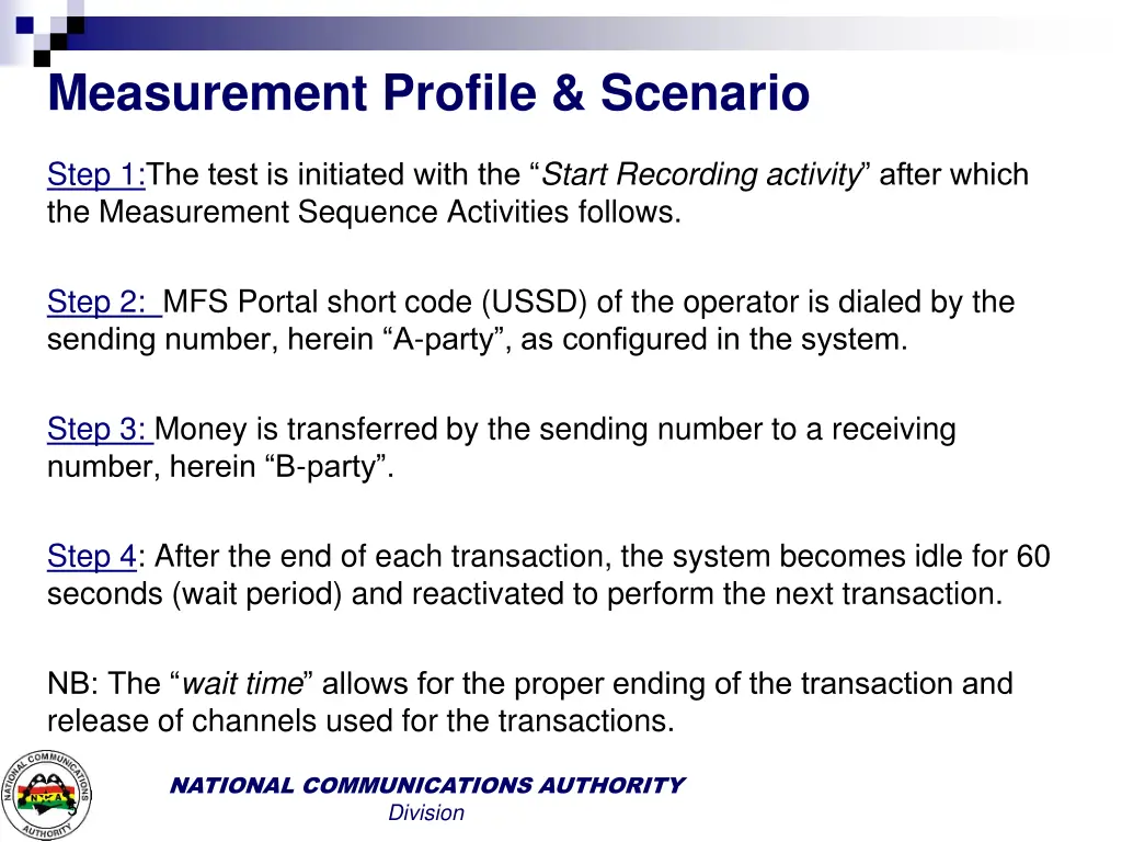 outline measurement profile scenario