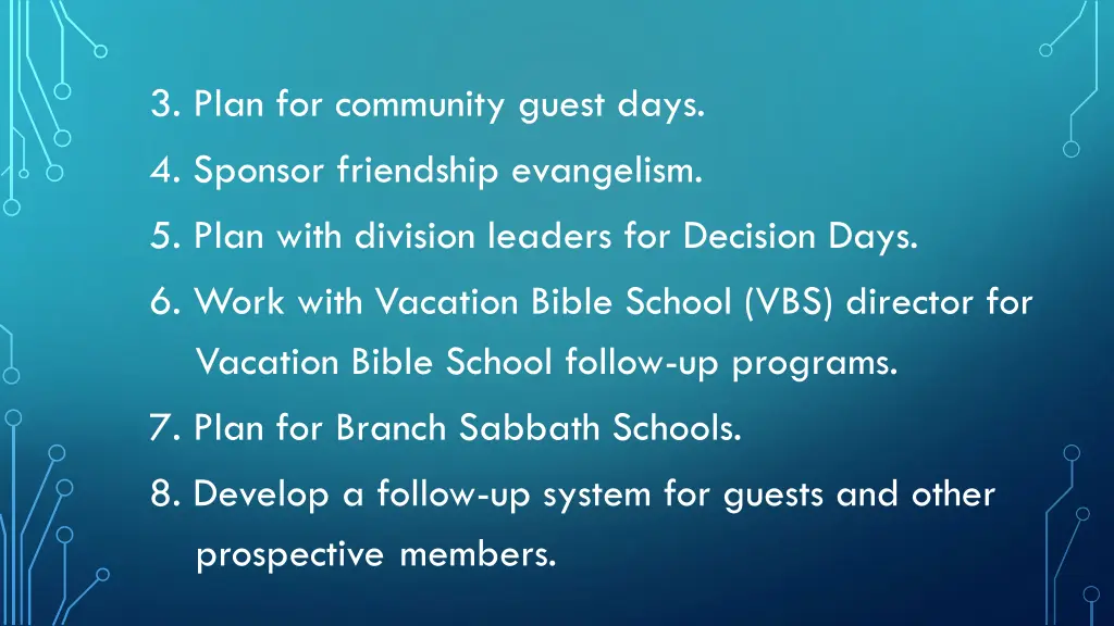 3 plan for community guest days 4 sponsor