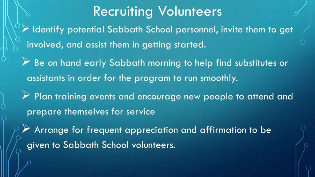 recruiting volunteers