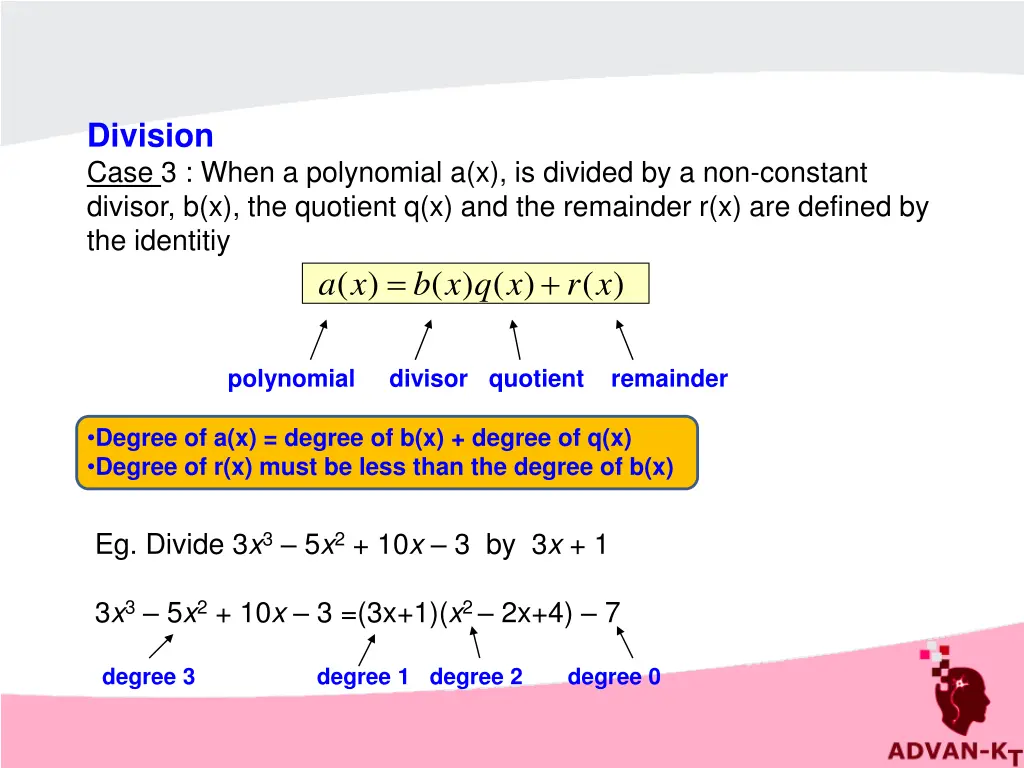 division case 3 when a polynomial a x is divided